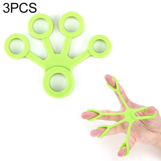Finger Trainer Silicone Finger Tensioner Five Finger Tension Ring, 3 PCS Finger Trainer (Light Green (6.6LB)), 3 PCS Finger Trainer (Medium Green (8.8LB)), 3 PCS Finger Trainer (Dark Green (11LB))