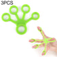 Light green silicone finger tensioner rings, three-piece set with five finger loops