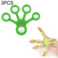 Medium green silicone five-finger tensioner rings set of 3 with finger loops