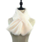 White plush faux rabbit fur scarf, thick folded wrap on mannequin display.