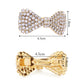 Gold crystal rhinestone bow barrette pair with bow knot center