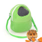 Small green pet carrier bag with round mesh ventilation opening and shoulder strap
