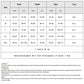 Swimsuit size chart with bust, waist, hips, and cup size measurements