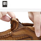 Brown suede hiking shoe with side stitching and perforated toe panel