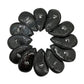 Golf club head cover set with numbered caps, black textured leather-look, 12 pieces.
