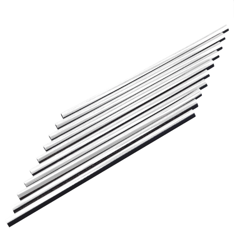 Silver/gray U-shaped car AC vent trim strip clips with black base
