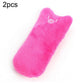 Pink plush catnip chew toy shaped like a cat paw, stitched cat-face detail