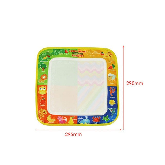 Magic water drawing cloth mat with size markings 295mm and 290mm and water pen.