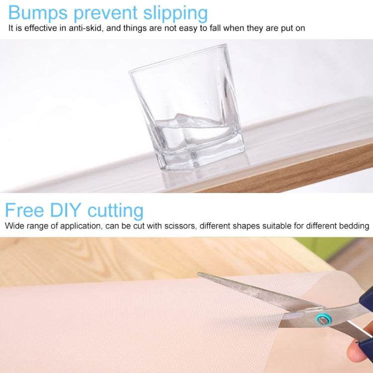 Anti-slip waterproof drawer pad mat with raised bumps and DIY cut lines