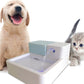 White automatic pet water dispenser with clear spout, designed for cats and dogs