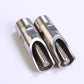 Pair of duckbill drinking nozzles with stainless body and open channel tip