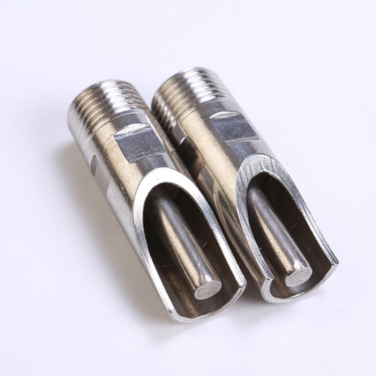 Pair of duckbill drinking nozzles with stainless body and open channel tip