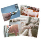 Duckbill drinking fountain mounted on livestock pen wall with angled spout