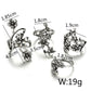 Floral vintage ring set size diagram with cm measurements and W:19g