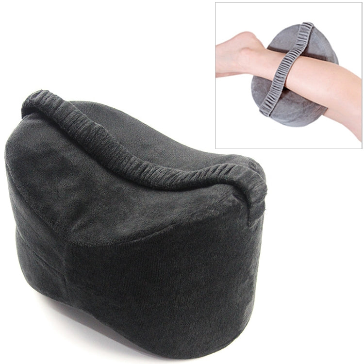 Dark gray U-shaped leg cushion pillow with adjustable strap