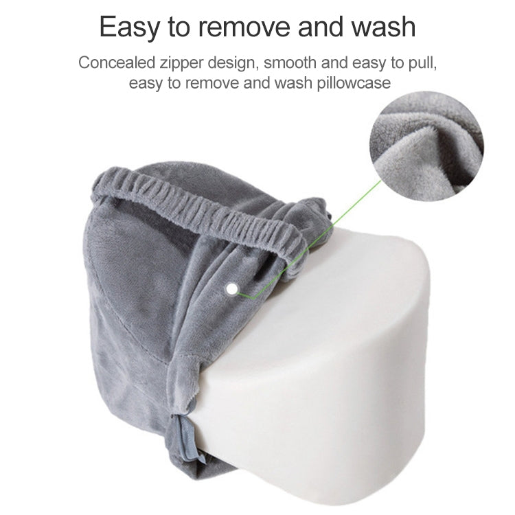 Light gray zippered knee pillow cushion with removable cover