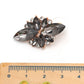 Smoky gray crystal flower earrings with marquise stones and small clear accents