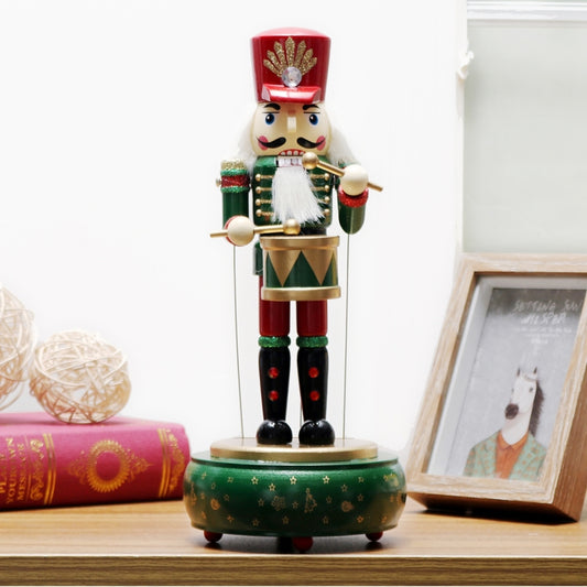 Retro Wooden Nutcracker Drummer Music Box for Gift Vintage Home Decoration