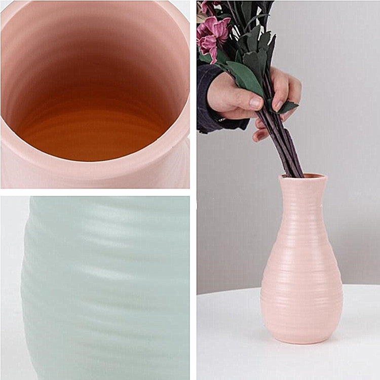 Modern Simple Plastic Flower Vase Creative Desktop Decoration Ornaments, 10.5 x 20 cm