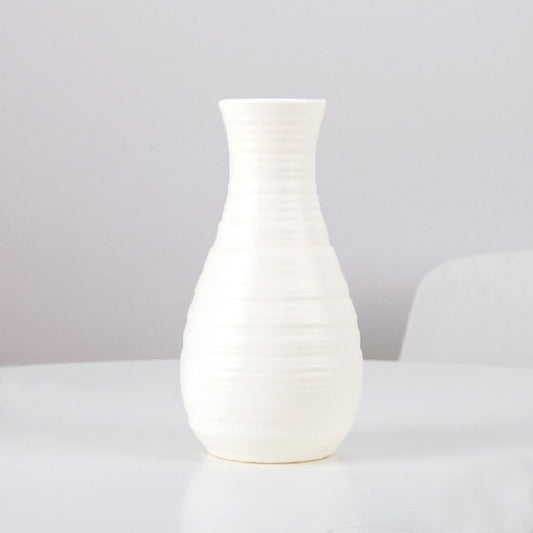 Modern Simple Plastic Flower Vase Creative Desktop Decoration Ornaments, 10.5 x 20 cm