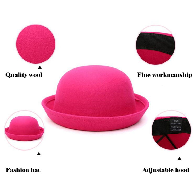 Pink felt dome hat with rolled brim, quality wool and fine craftsmanship