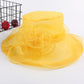 Women Spring and Summer Wide-brim Organza Hat Beach Folding Sun Hat