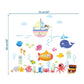 Wall sticker size 75x65 cm with whale, ship, submarine, fish, octopus and coral