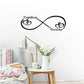 Infinity-style wall decal with Together Forever and heart icons, black outline
