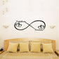 Infinity-style wall decal with Together Forever and heart icons, black for walls