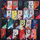 Set of small letter tarot scarves with multicolor designs and letters A–Z