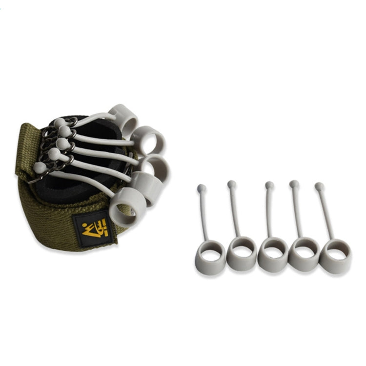 Finger flexion and extension training device with olive strap and five adjustable finger rings