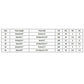 Shoe size chart table with foot length and width measurements