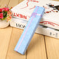 Light blue rectangular necklace gift box with bow and ribbon trim