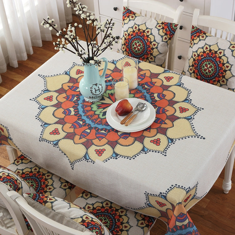 Retro Pattern Linen Table Cloth For Dinner Home Decor Dustproof Table Cover, 85x85cm, 110x110cm, 110x160cm, 130x180cm, 140x140cm, 140x200cm