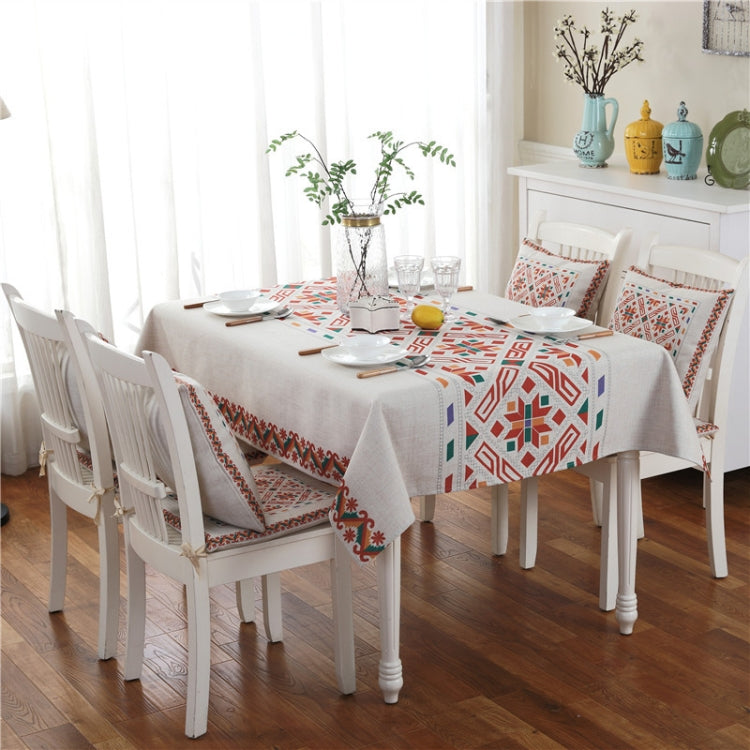 Retro Pattern Linen Table Cloth For Dinner Home Decor Dustproof Table Cover, 85x85cm, 110x110cm, 110x160cm, 130x180cm, 140x140cm, 140x200cm