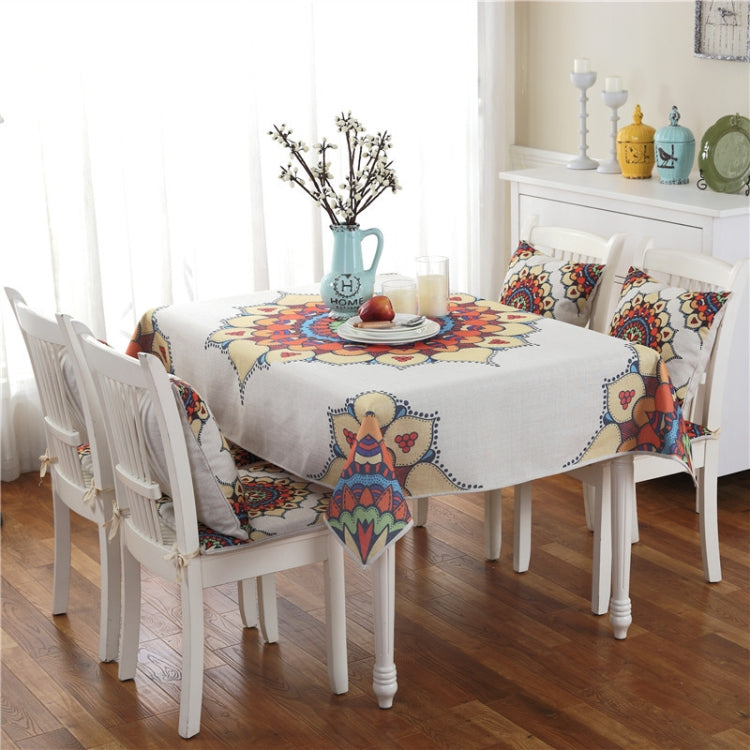 Retro Pattern Linen Table Cloth For Dinner Home Decor Dustproof Table Cover, 85x85cm, 110x110cm, 110x160cm, 130x180cm, 140x140cm, 140x200cm
