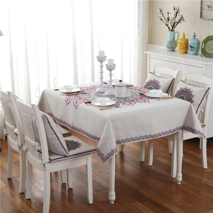Retro Pattern Linen Table Cloth For Dinner Home Decor Dustproof Table Cover, 85x85cm, 110x110cm, 110x160cm, 130x180cm, 140x140cm, 140x200cm