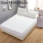 150x200cm fitted mattress protector sheet in white, plain stretch fabric.
