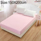 Fitted mattress protector sheet, 150x200 cm, pale pink, elastic corners for secure fit.