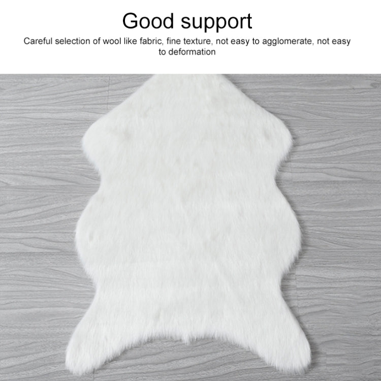 White faux wool cushion mat, long plush sheep-like shape