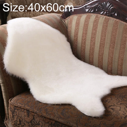 White faux wool sofa cushion mat, 40x60 cm, long fur shape for seating