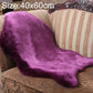 Purple faux wool sofa cushion mat, 40x60 cm, long plush fur shape