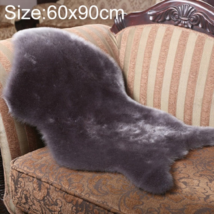 Imitation wool soft sofa cushion mat, dark grey, fuzzy fold-over runner