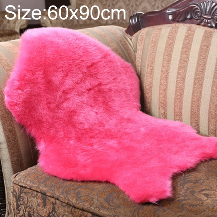 Imitation wool soft sofa cushion mat, bright pink, fuzzy fold-over runner