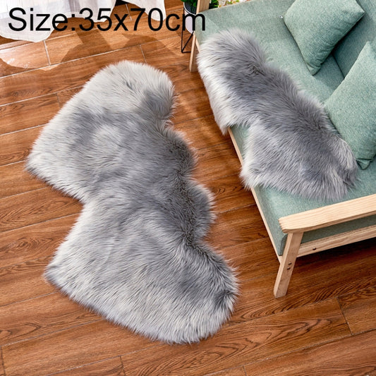 Creative Double Heart Imitation Wool Carpet Sofa Cushion Mat Plush Bedroom Living Room Floor Rugs, 35x70 cm, 60x120cm, 90x180cm