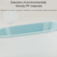 Light blue plastic pet bowl made from PP material, shown with hanging base edge