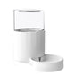 White automatic pet water fountain base with tank and built-in drinking bowl