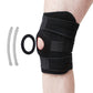Black knee pad brace with adjustable straps and anti-slip grip insert