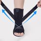Black plantar fasciitis foot brace with crisscross support straps for alignment