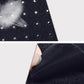 Close-up of black breathable fabric texture on plantar fasciitis brace
